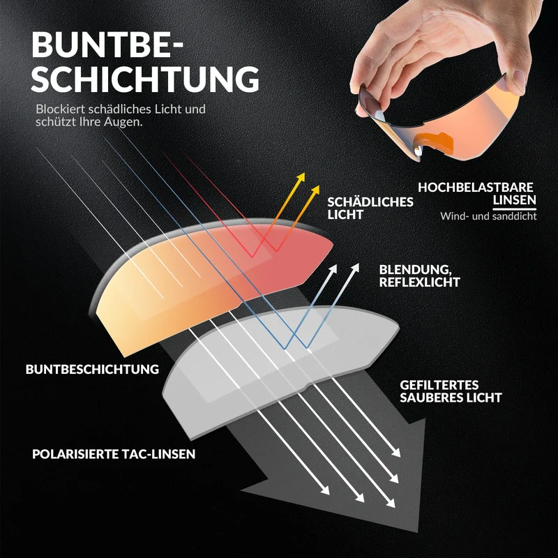 Polarisierte Fahrradbrille mit Verstellbaren Bügeln