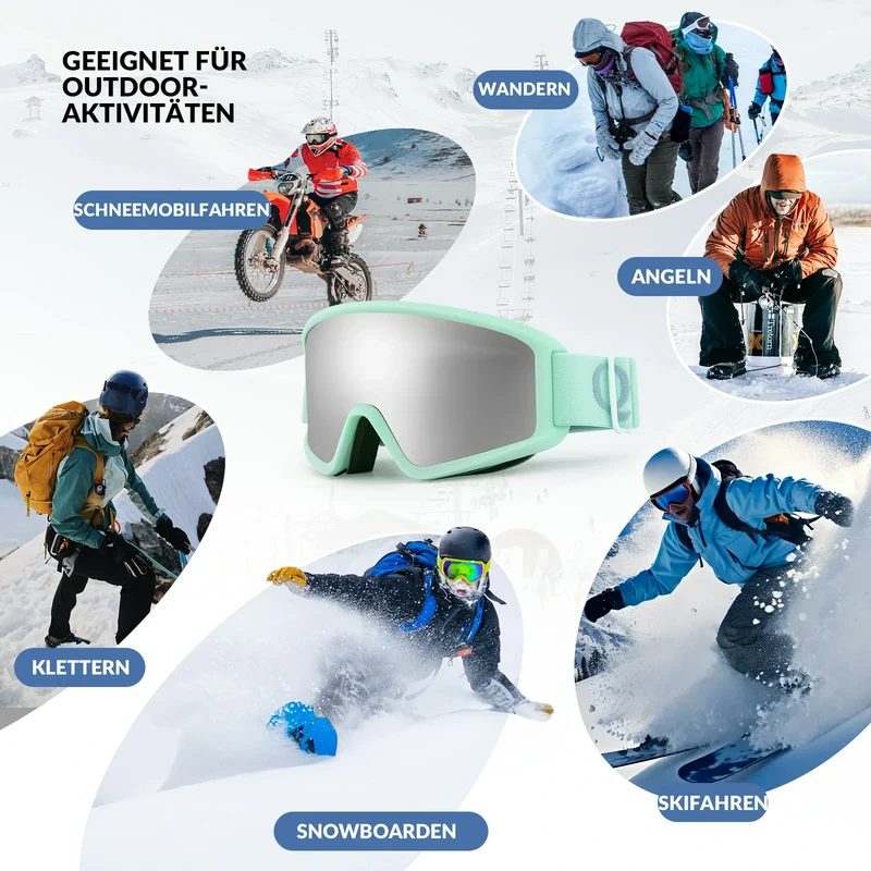 Qunature Skibrille Anti-Nebel Schneebrille Ski Brille