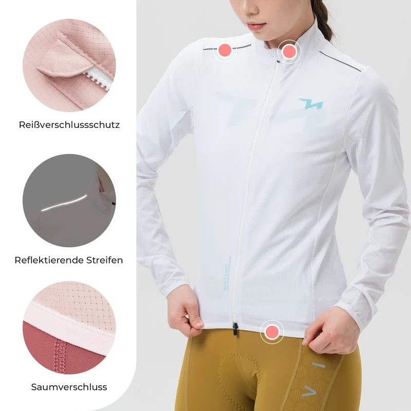 TVI Fahrradjacke Damen Atmungsaktiv Leicht, Windbreaker Frauen Radjacke