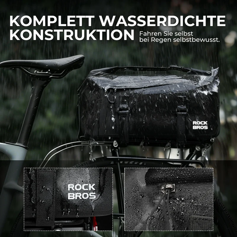 100% Wasserdichte Fahrrad-Gepäcktasche für Gepäckträger 16L-AS-155 RideMate