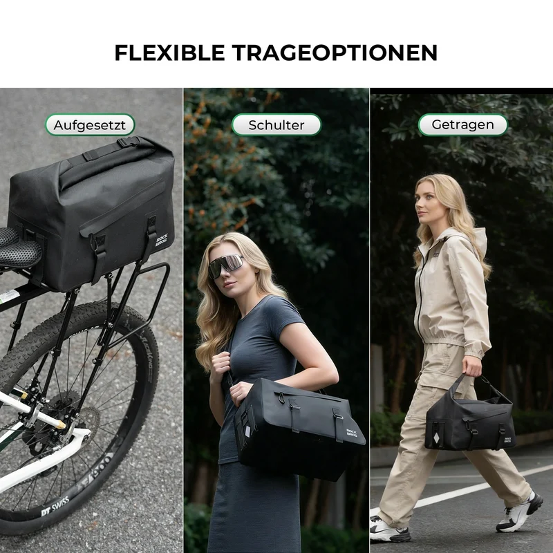 100% Wasserdichte Fahrrad-Gepäcktasche für Gepäckträger 16L-AS-155 RideMate