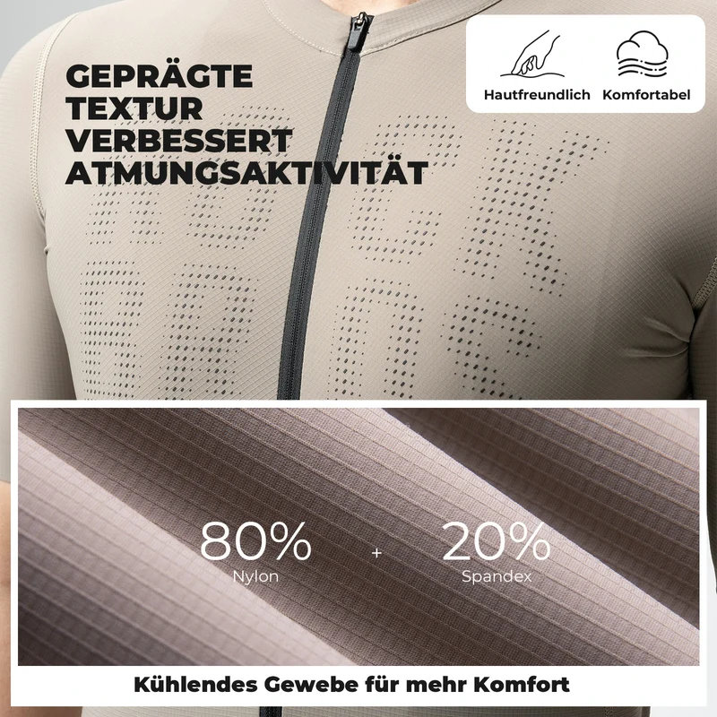 Radtrikot Kurzarm Herren, Atmungsaktives schnelltrocknendes Rennrad Trikot