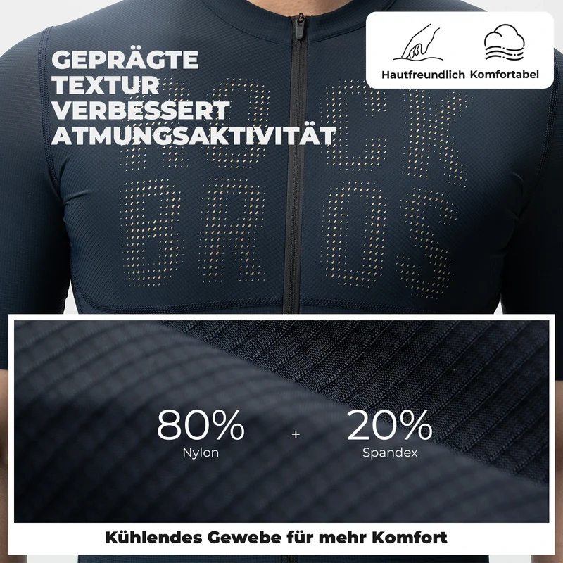 Radtrikot Kurzarm Herren, Atmungsaktives schnelltrocknendes Rennrad Trikot