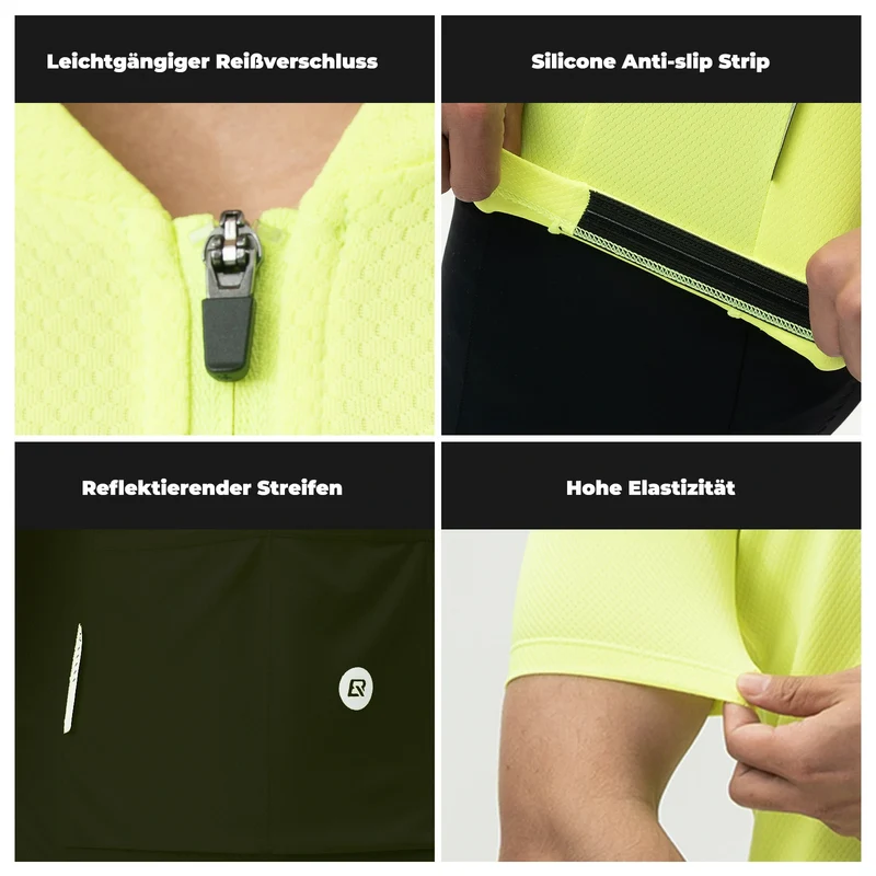 Herren Radtrikot Kurzarm Fahrradtrikot Rennradtrikot Atmungsaktiv Schnell trocknend