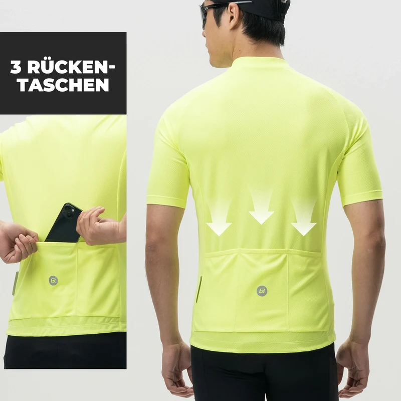 Herren Radtrikot Kurzarm Fahrradtrikot Rennradtrikot Atmungsaktiv Schnell trocknend