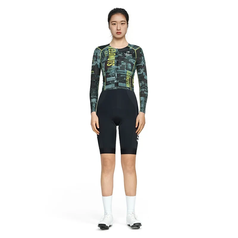 Velonuts Ultra Short Damen Radtrikot Langarm Grün
