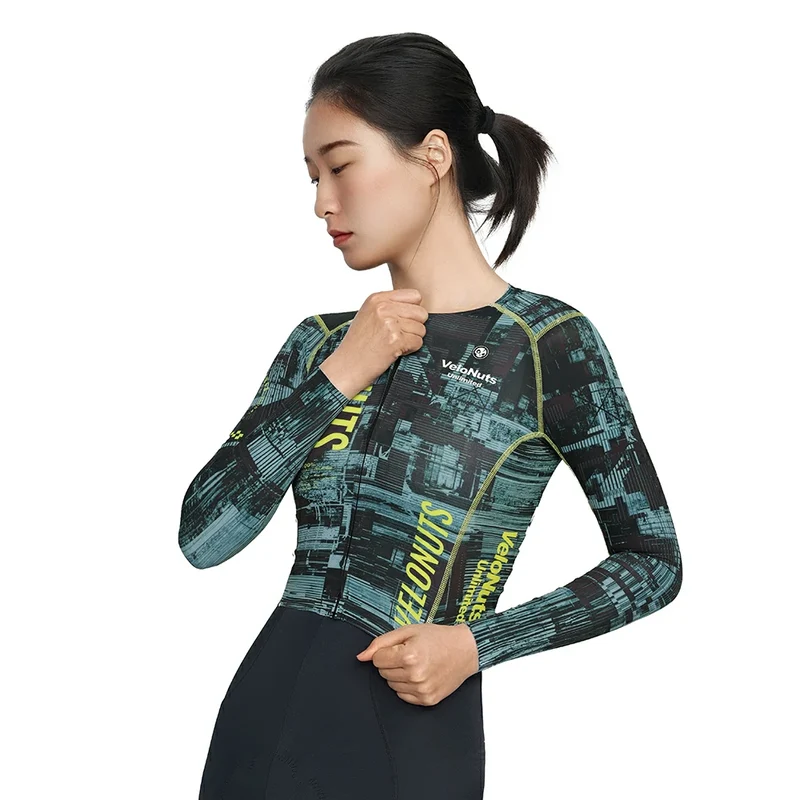 Velonuts Ultra Short Damen Radtrikot Langarm Grün