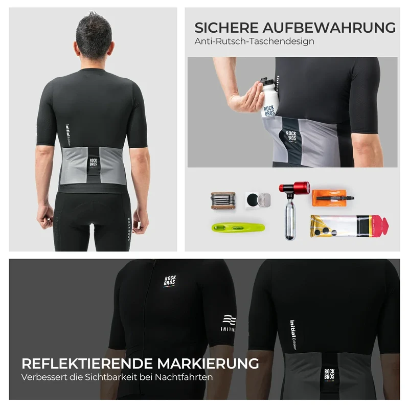 ROAD TO SKY Herren Radtrikot Kurzarm mit Taschen