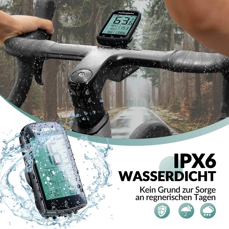 ROCKBROS Fahrradcomputer Kabellos GPS 측정 타코미터 및 킬로미터측정기