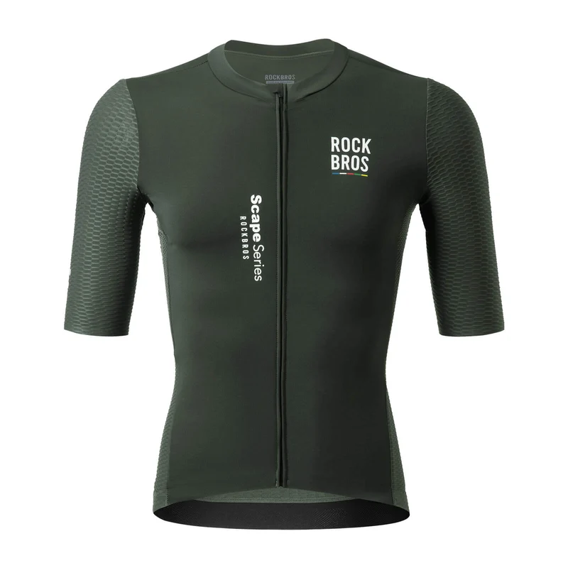 ROAD TO SKY Herren Kurzarm Radtrikot Jersey fir MTB & Rennrad Grün