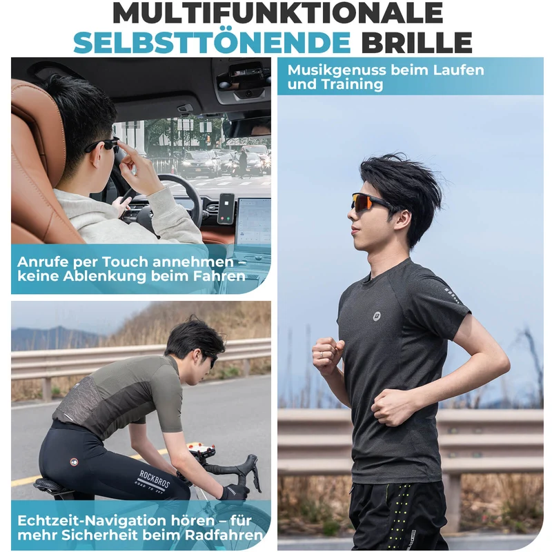 Elektronische Brille Intelligente Fahrradbrille Selbsttönend/Polarisiert