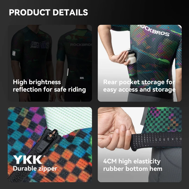 Men's Reflective Breathable Short Sleeve Cycling Jersey