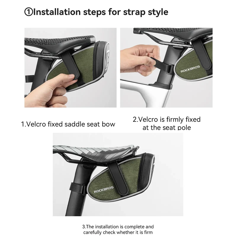 C52-2 Bike Saddle Bag with LED Tail Light - 0.45L