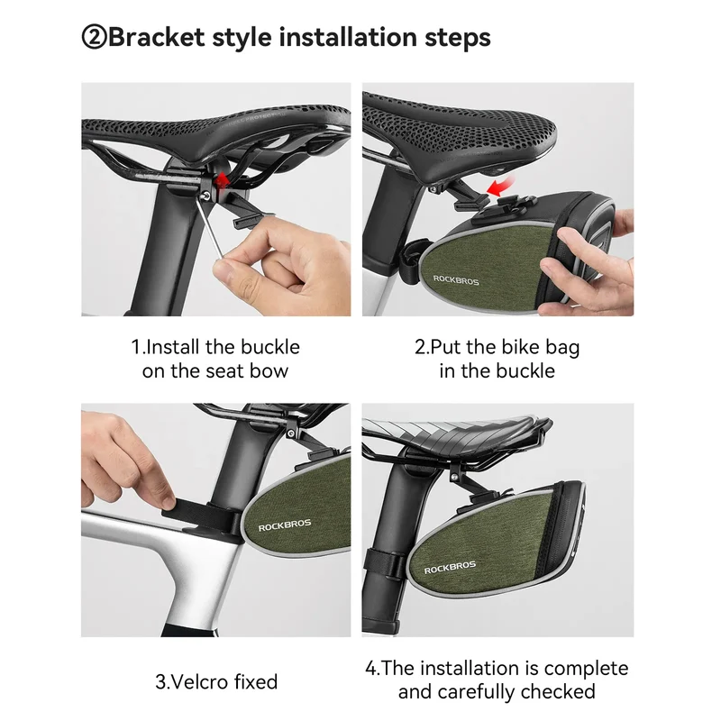 C52-2 Bike Saddle Bag with LED Tail Light - 0.45L
