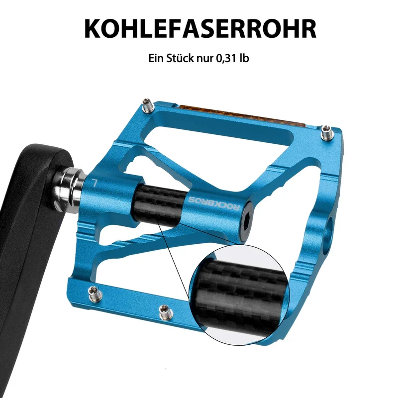 ROCKBROS Alu Fahrradpedale 9/16 Zoll mat zwee PVC Reflektoren
