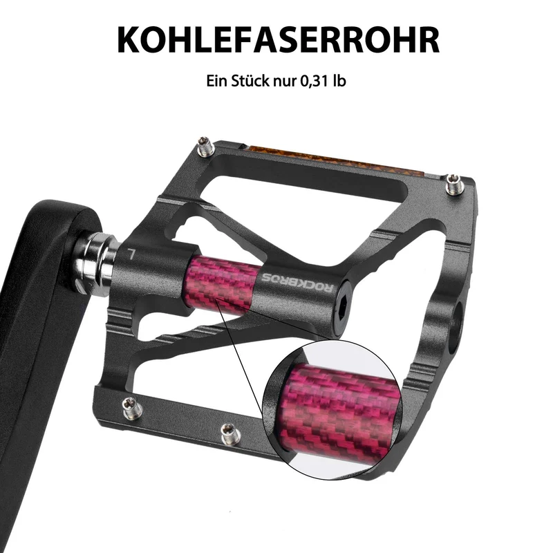 ROCKBROS Alu Fahrradpedale 9/16 Zoll mat zwee PVC Reflektoren