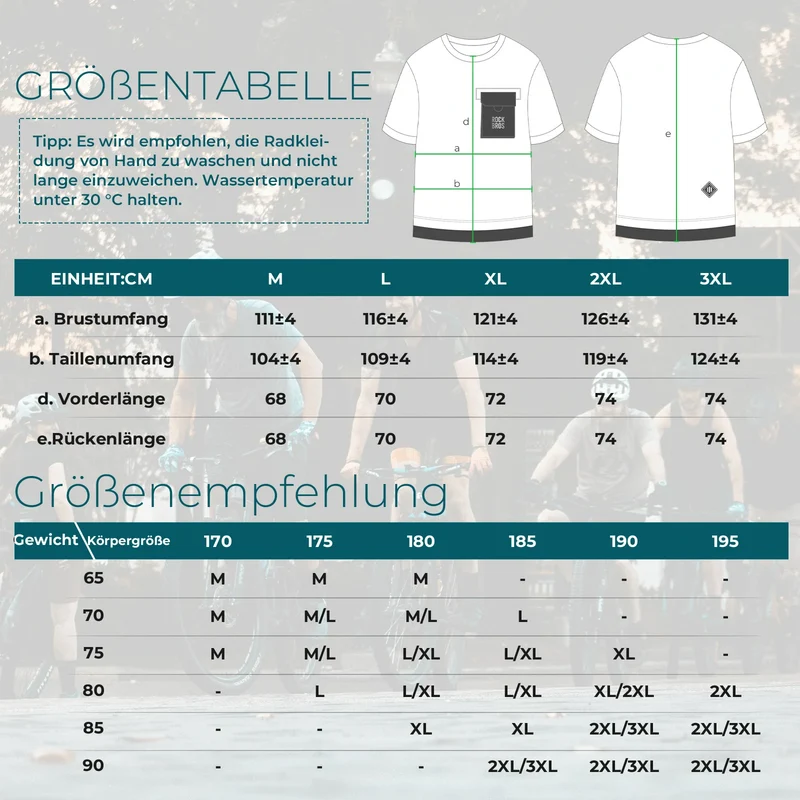 Mountainbike Radtrikot Kurzarm Herren mit Magnet Brusttasche