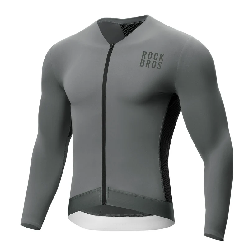 Fahrradtrikot Radtrikot Langarm Herren, Atmungsaktiv und Schnelltrocknend, Elastisches