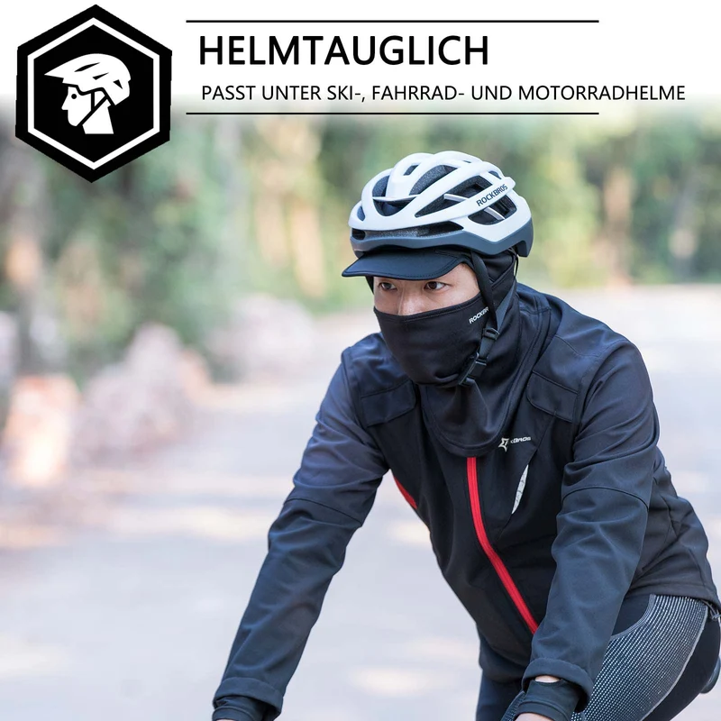 ROCKBROS Winter Sturmhaube Balaclava Warm Sturmske Unisex Schwarz