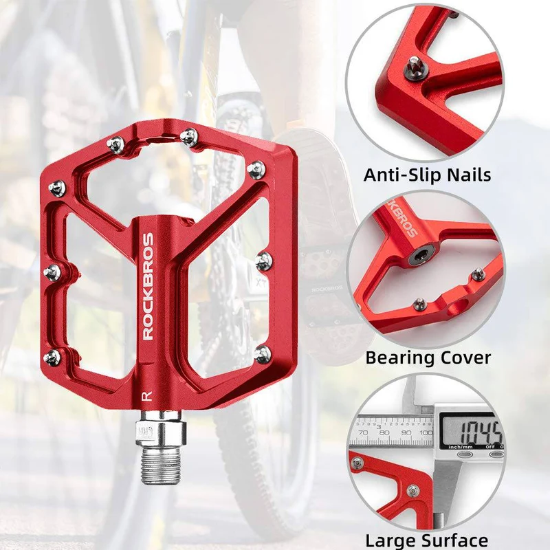 ROCKBROS Aluminium Plattform Pedale 9/16 Zoll fir MTB E-Bike Stadtrad