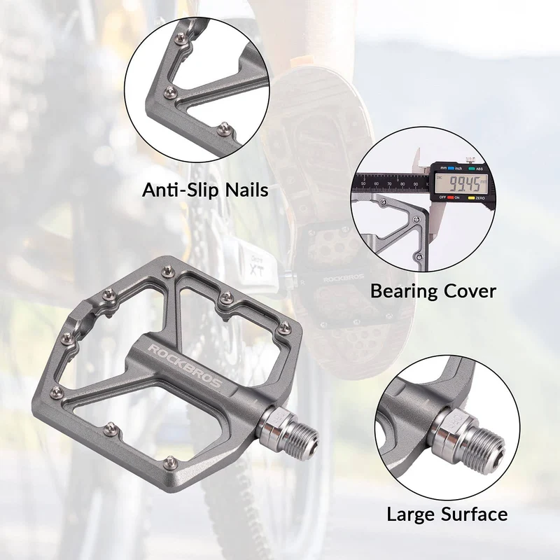 ROCKBROS Aluminium Plattform Pedale 9/16 Zoll fir MTB E-Bike Stadtrad