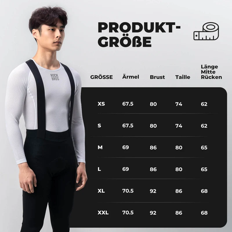 ROCKBROS Herren Langarm-Radtrikot Funktionsshirt Fahrrad Jersey Schnell Trocken