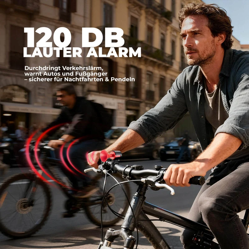 ROCKBROS Fahrradklingel Elektrisch 120dB Ton IPX5 Wasserschutz 스마트폰 추적