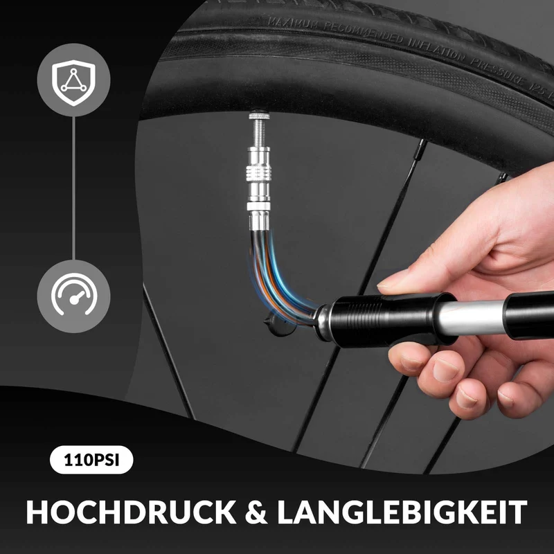 ROCKBROS Luftpumpe Handpumpe Schrader & Presta Ventile aus 알루미늄