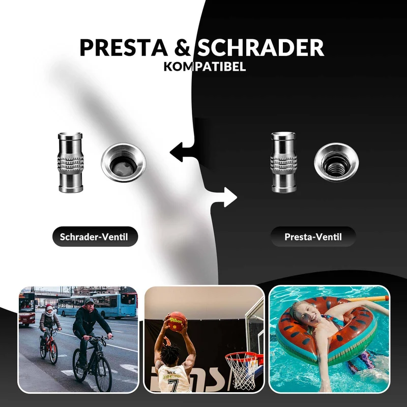 ROCKBROS Luftpumpe Handpumpe Schrader & Presta Ventile aus 알루미늄