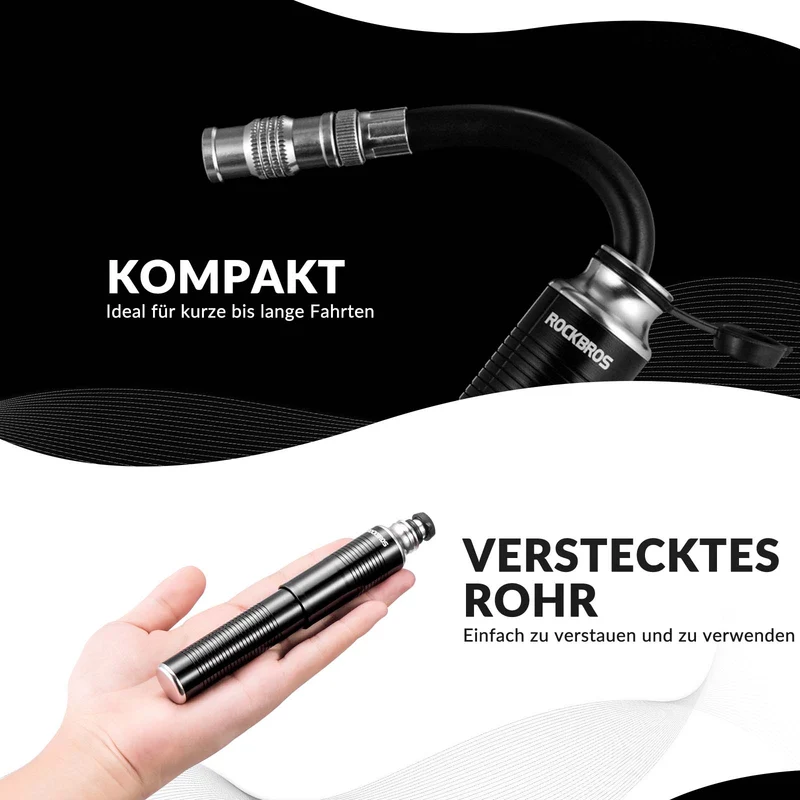 ROCKBROS Luftpumpe Handpumpe Schrader & Presta Ventile aus 알루미늄