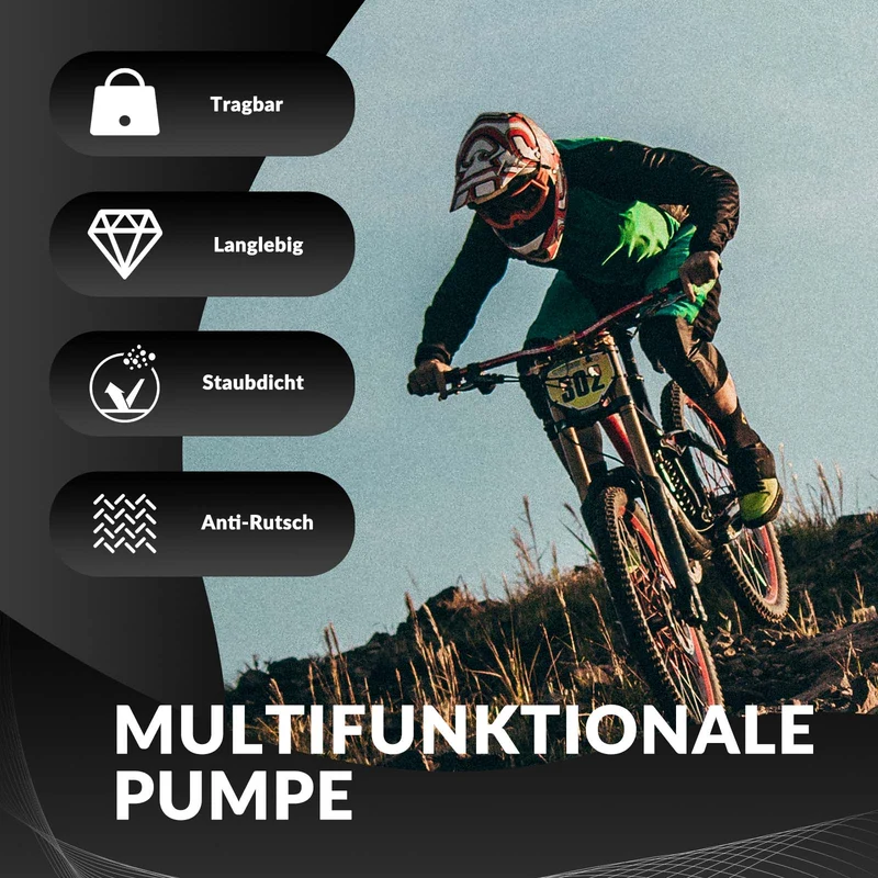 ROCKBROS Luftpumpe Handpumpe Schrader & Presta Ventile aus 알루미늄