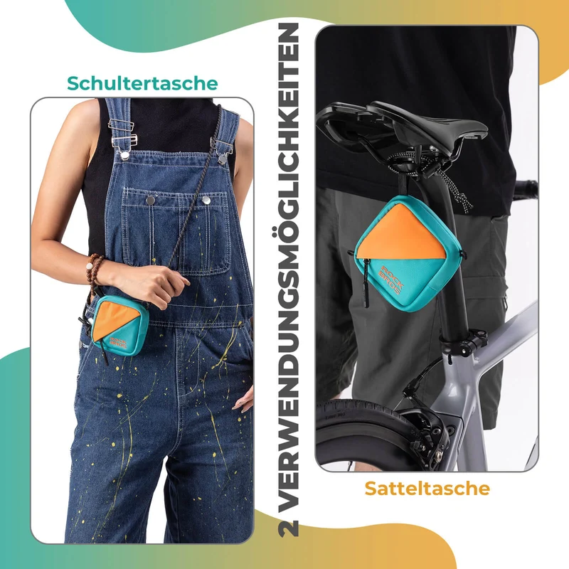ROCKBROS 미니 Fahrrad Satteltasche Fahrradtasche Geldbörse mit Gurt 0,25L