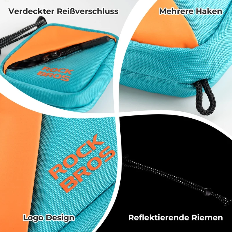 ROCKBROS 미니 Fahrrad Satteltasche Fahrradtasche Geldbörse mit Gurt 0,25L