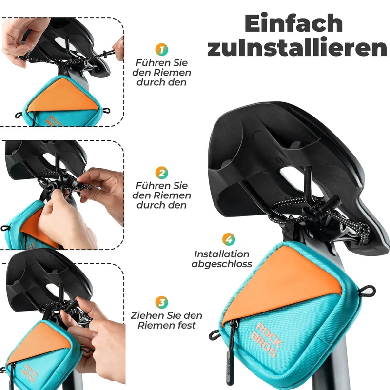 ROCKBROS 미니 Fahrrad Satteltasche Fahrradtasche Geldbörse mit Gurt 0,25L