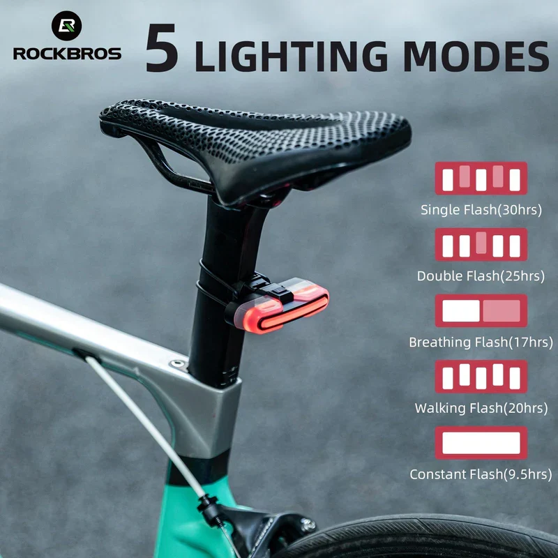 Smart Brake Sensing Bike Tail Light for Aero Seatposts