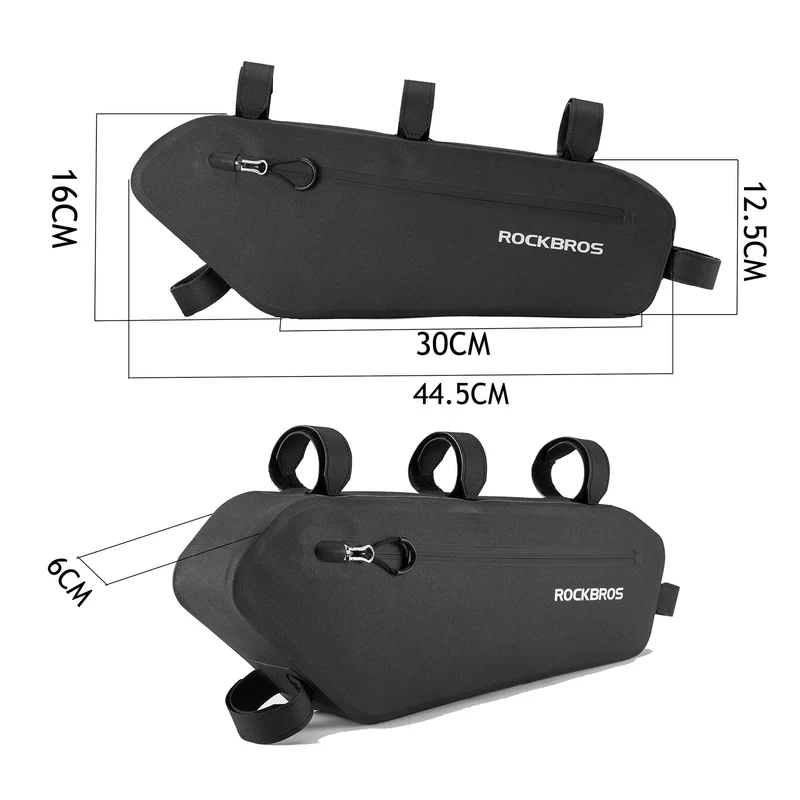 ROCKBROS 4L Wasserabweisend Rahmentasche Dreiecktasche Schwarz