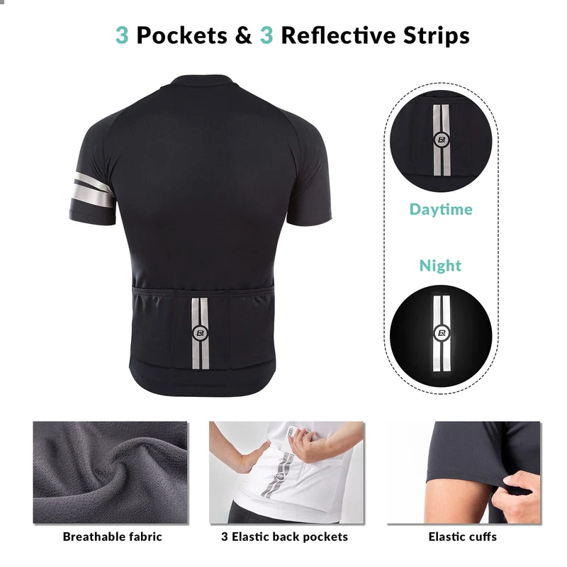 Reflektierendes Fahrradtrikot Kurzarm