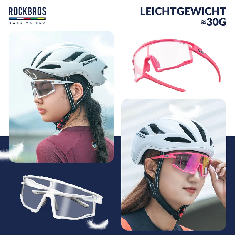 ROAD TO SKY 포토크롬 Fahrradbrille UV400 Schutz Verstellbare Nasenpads