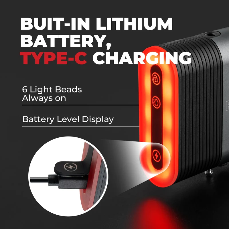 Smart Bike Tail Light with Brake Sensor & Bluetooth Lock