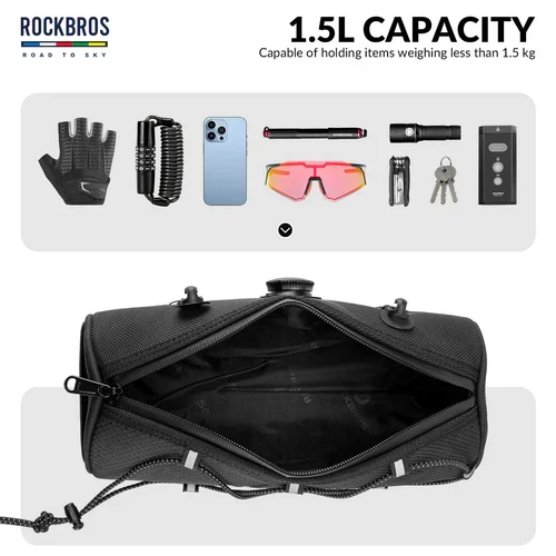 ROAD TO SKY Handlebar Bag with Knob Locking Design-1.5L