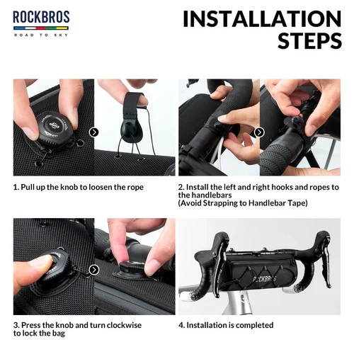 ROAD TO SKY Handlebar Bag with Knob Locking Design-1.5L