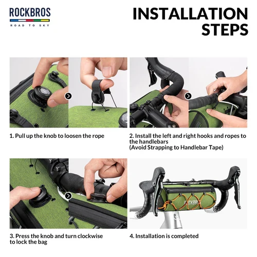 ROAD TO SKY Handlebar Bag with Knob Locking Design-1.5L