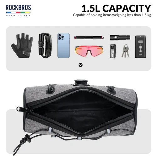 ROAD TO SKY Handlebar Bag with Knob Locking Design-1.5L