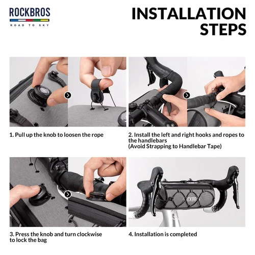 ROAD TO SKY Handlebar Bag with Knob Locking Design-1.5L