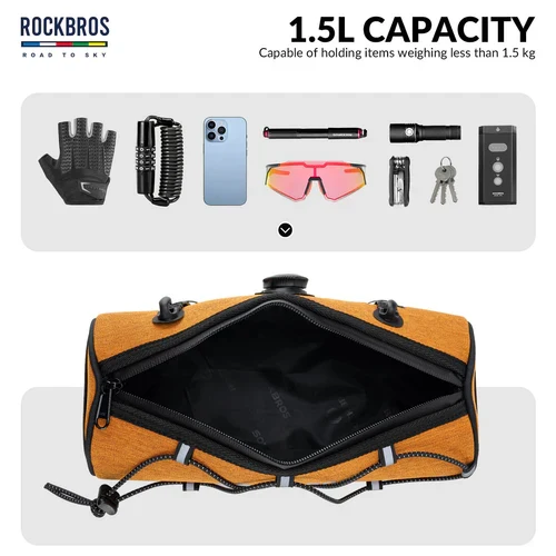 ROAD TO SKY Handlebar Bag with Knob Locking Design-1.5L