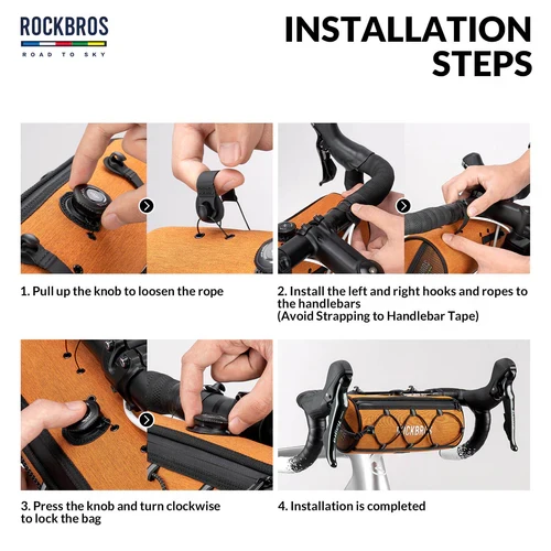 ROAD TO SKY Handlebar Bag with Knob Locking Design-1.5L