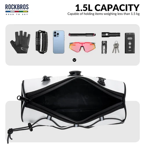 ROAD TO SKY Handlebar Bag with Knob Locking Design-1.5L