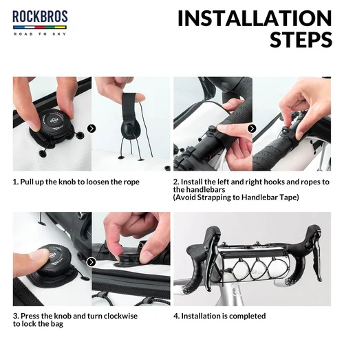 ROAD TO SKY Handlebar Bag with Knob Locking Design-1.5L