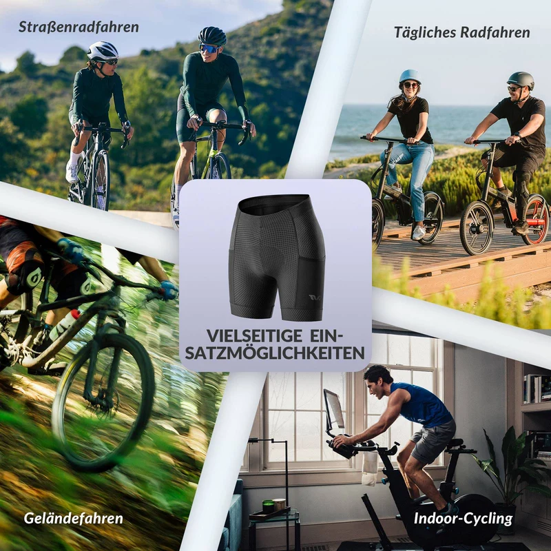 ROCKBROS TVI Radlerhose Damen Gepolstert mat Tasche Atmungsaktive