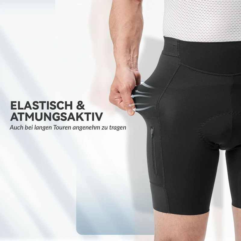 ROAD TO SKY Herren Gepolsterte Radlerhose Herren Sommer